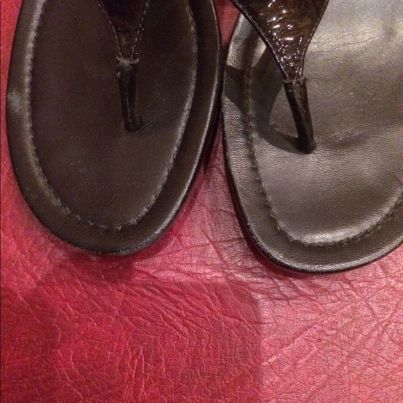 prada flip flops  black patent leather size 39.5 - Picture 8 of 9